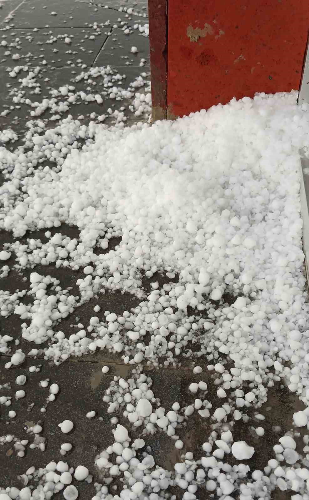 Ardahan’da dolu, araçlara ve tarım arazilerine zarar verdi