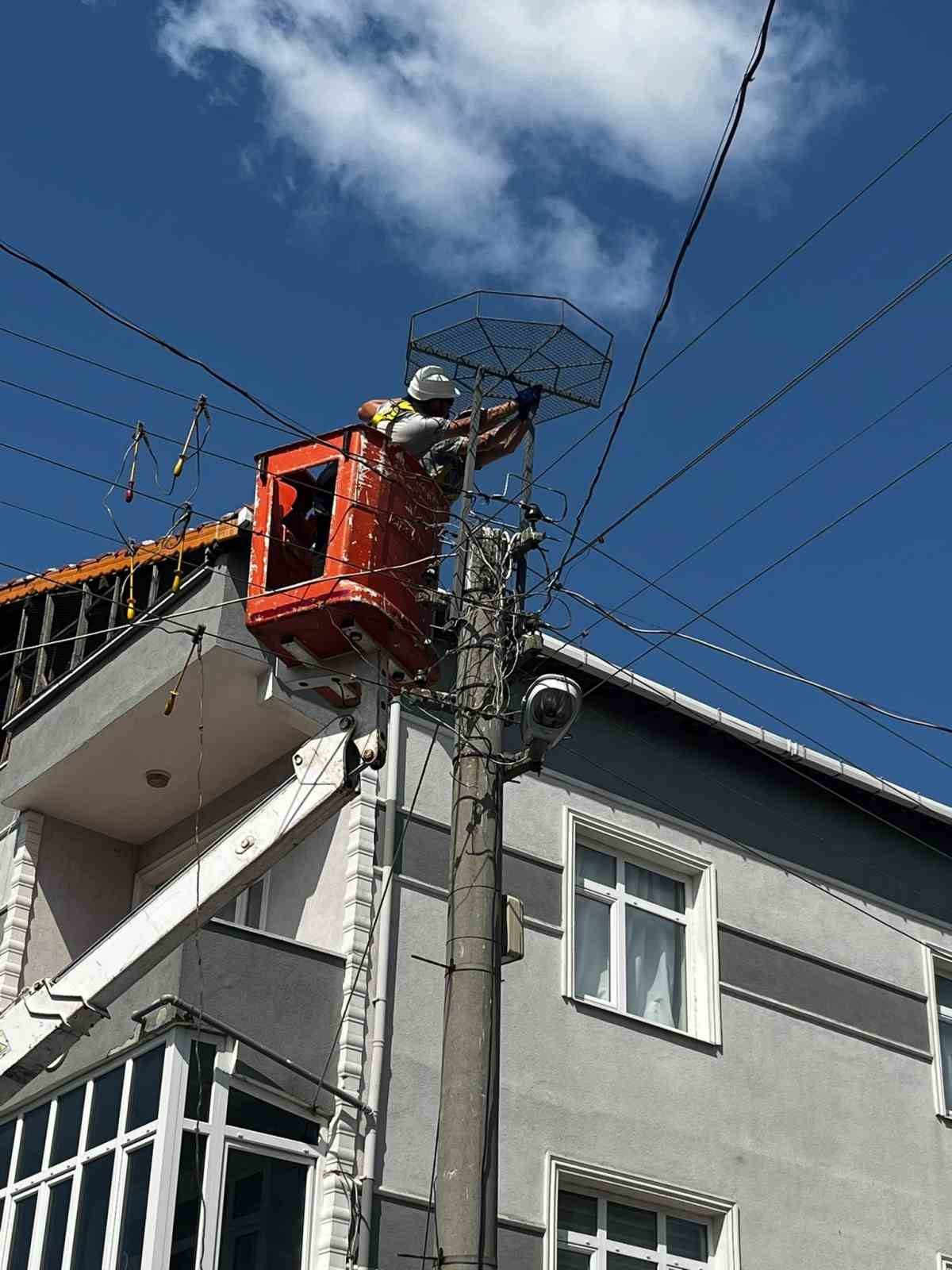 Muratlı’da leyleklere güvenli yuva desteği
