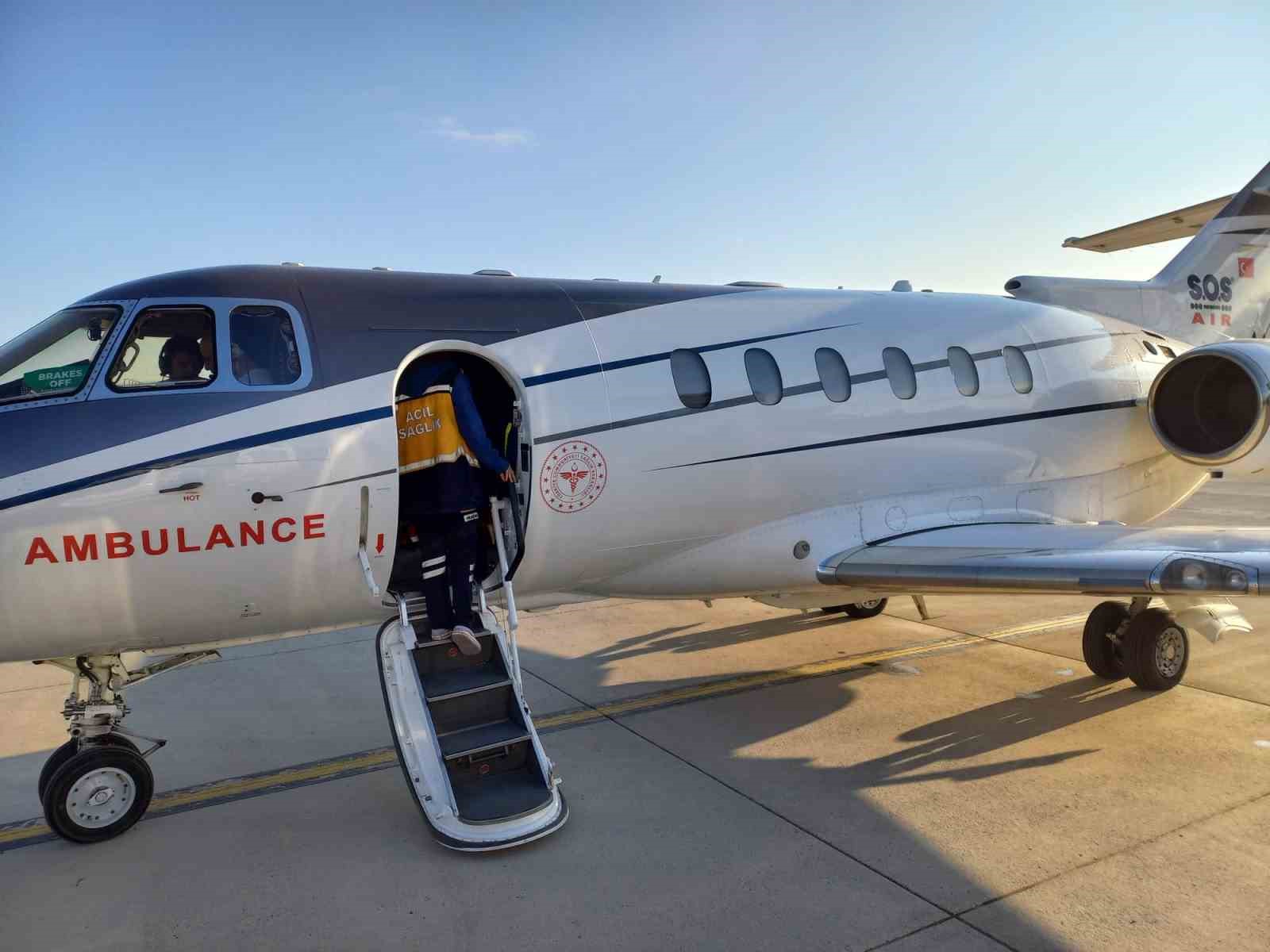 Beyin kanaması geçiren prematüre bebek ambulans uçakla Ankara’ya sevk edildi