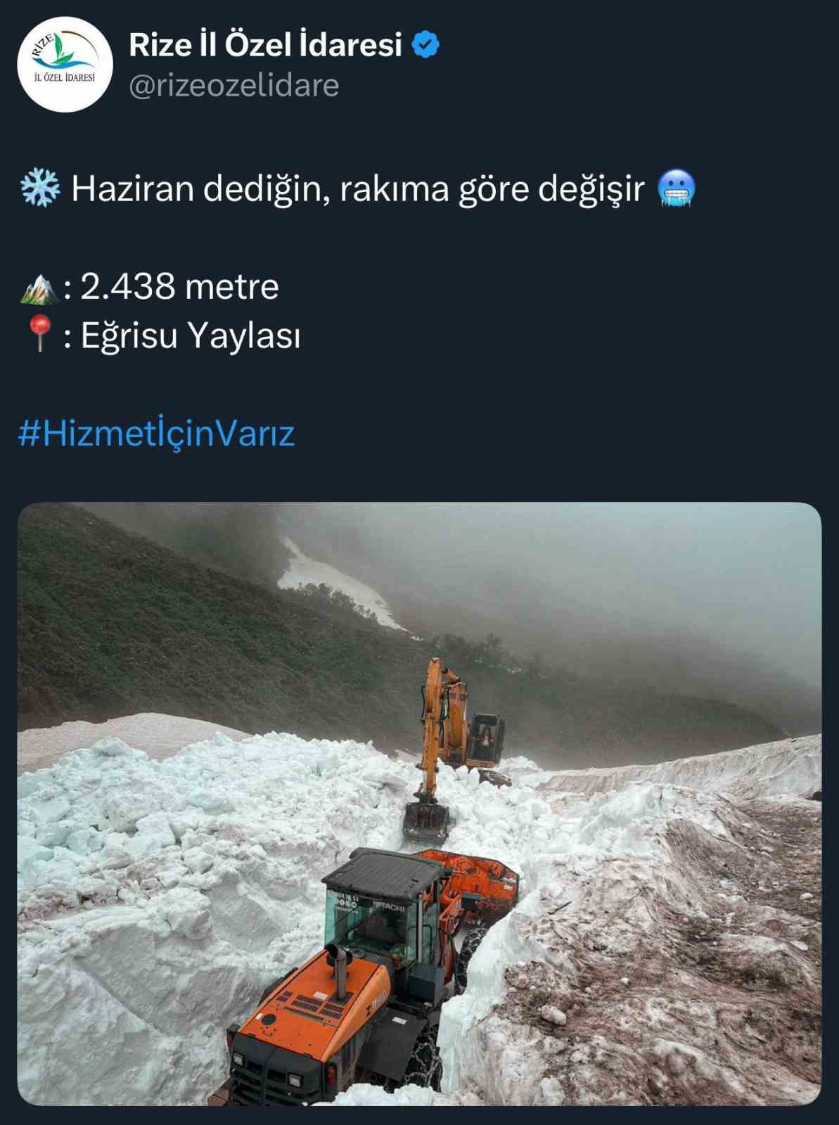Rize’nin yaylalarında karla mücadele çalışmaları sürüyor
