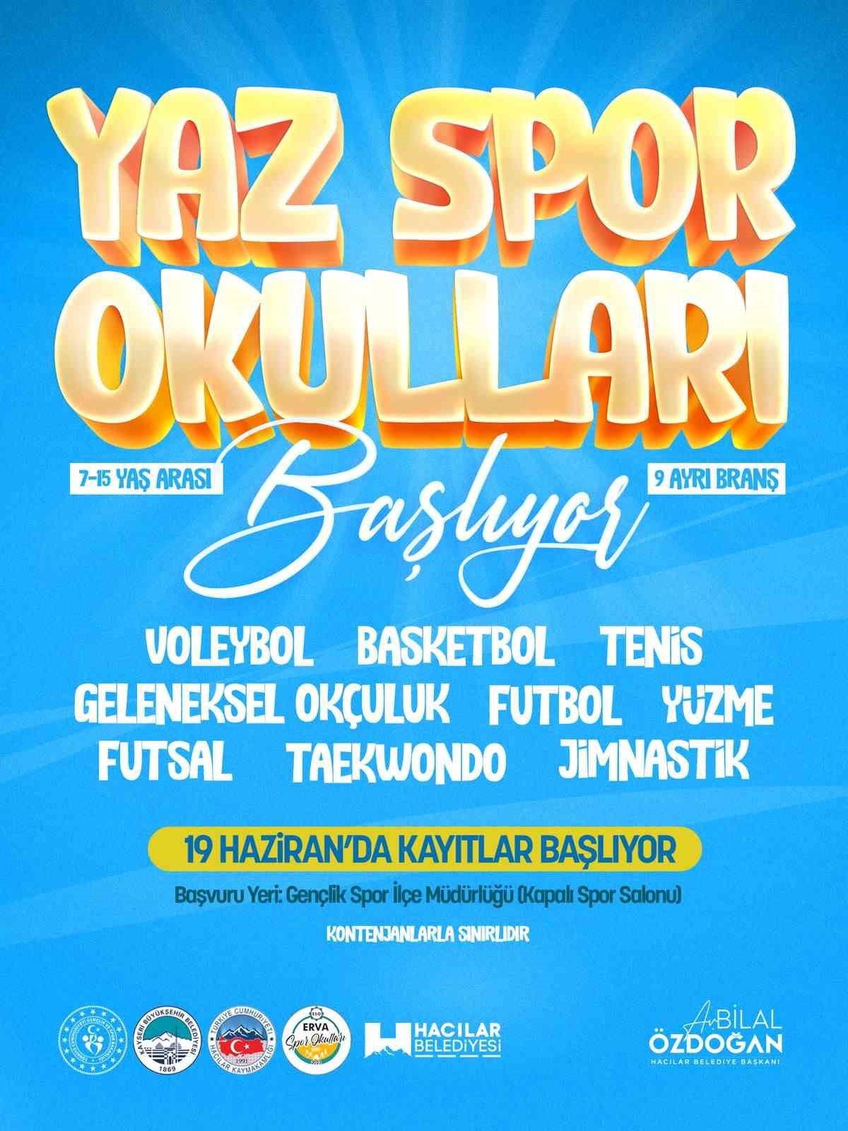 Başkan &Ouml;zdoğan duyurdu: Hacılar&rsquo;da yaz spor okulları başlıyor
