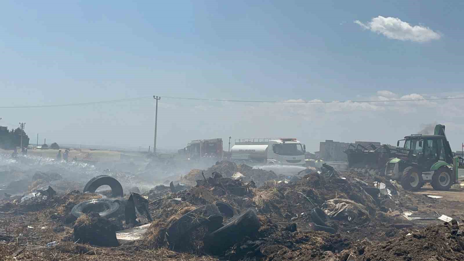 5 bin 600 ot balyası yanmıştı: Tekrar alevlendi
