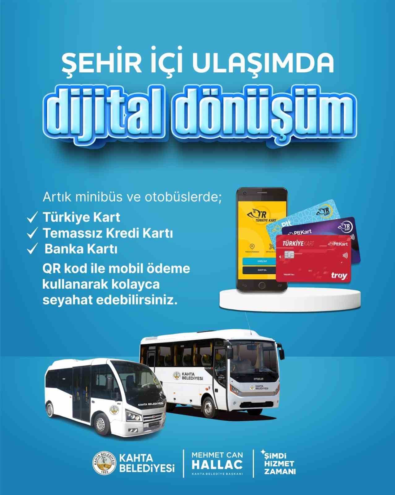 Kahta&rsquo;da ulaşımda akıllı &ouml;deme sistemi hizmete girdi
