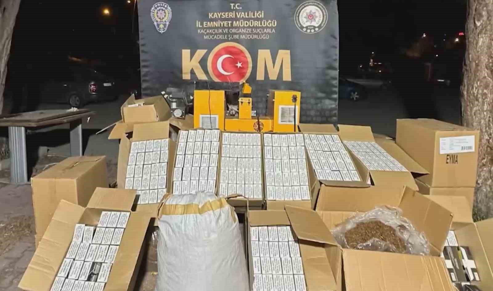 Kayseri’de kaçak tütün operasyonu