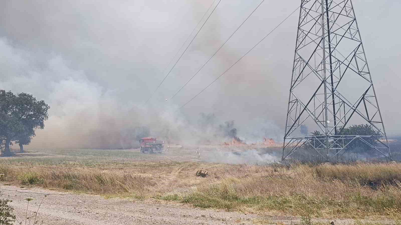 &Ccedil;an&rsquo;da tarım arazisinde yangın &ccedil;ıktı
