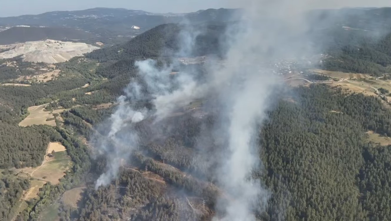 Bursa&rsquo;daki orman yangınına m&uuml;dahale s&uuml;r&uuml;yor
