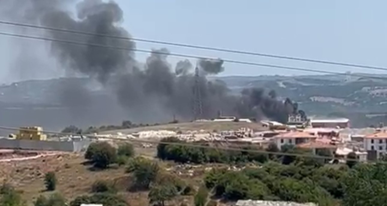 Asfalt fabrikasında yangın
