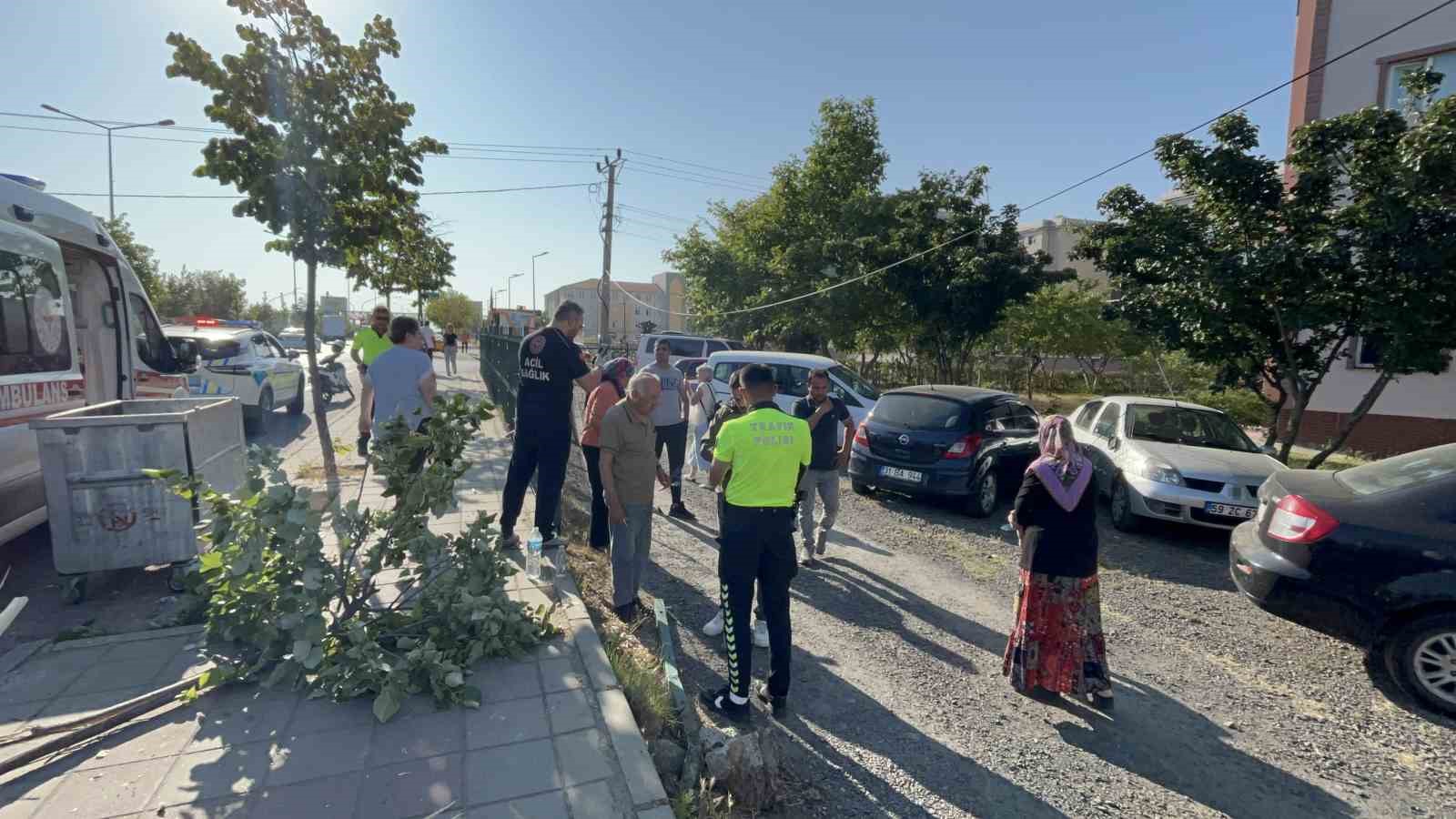 Tırın &ccedil;arptığı otomobil site bah&ccedil;esine u&ccedil;tu: 2 yaralı
