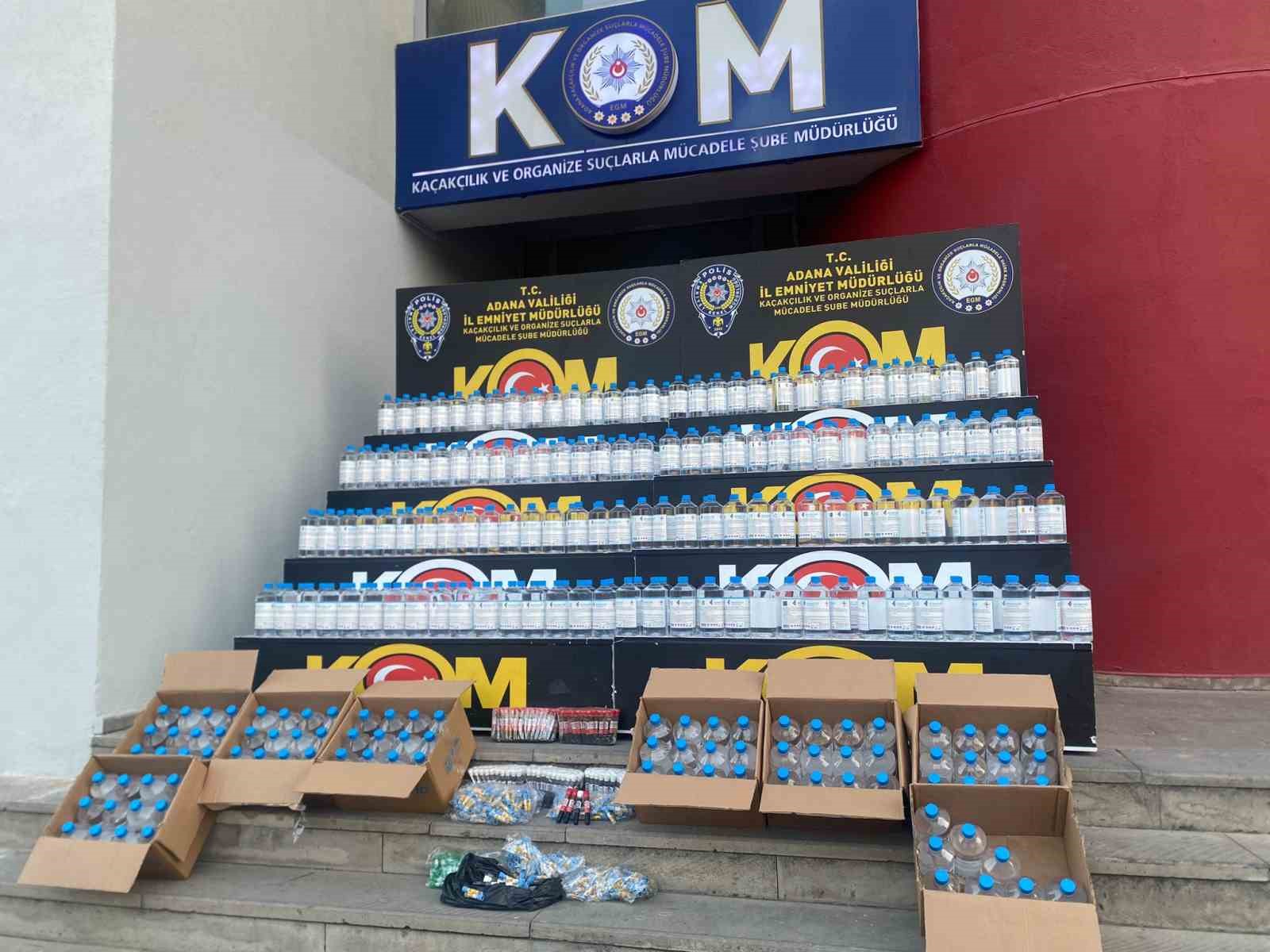 Adana’da 400 litre sahte içki ele geçirildi