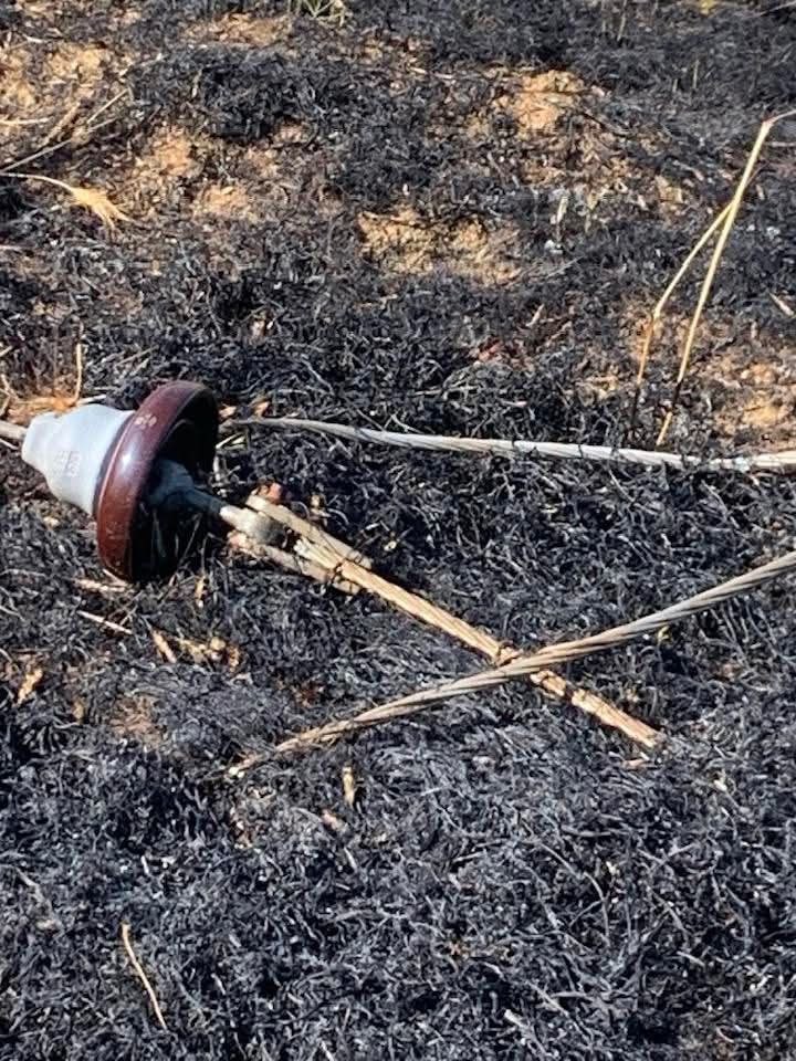 Yüksek gerilim hattı koptu, buğday tarlası alev aldı