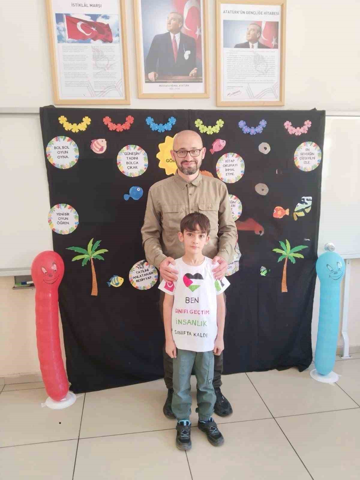 Gümüşhaneli Minik Ömer Tuğra’dan karne gününde insanlık dersi
