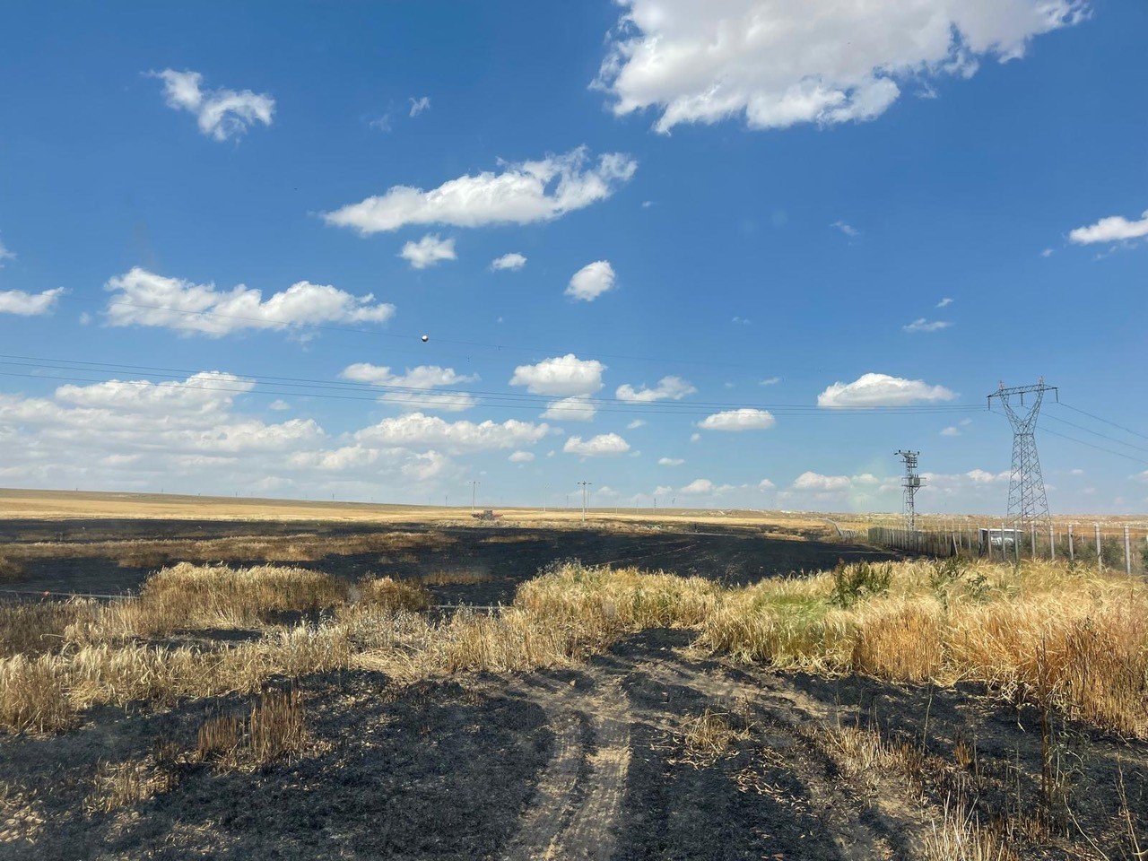 Kulu&rsquo;da buğday tarlası yandı
