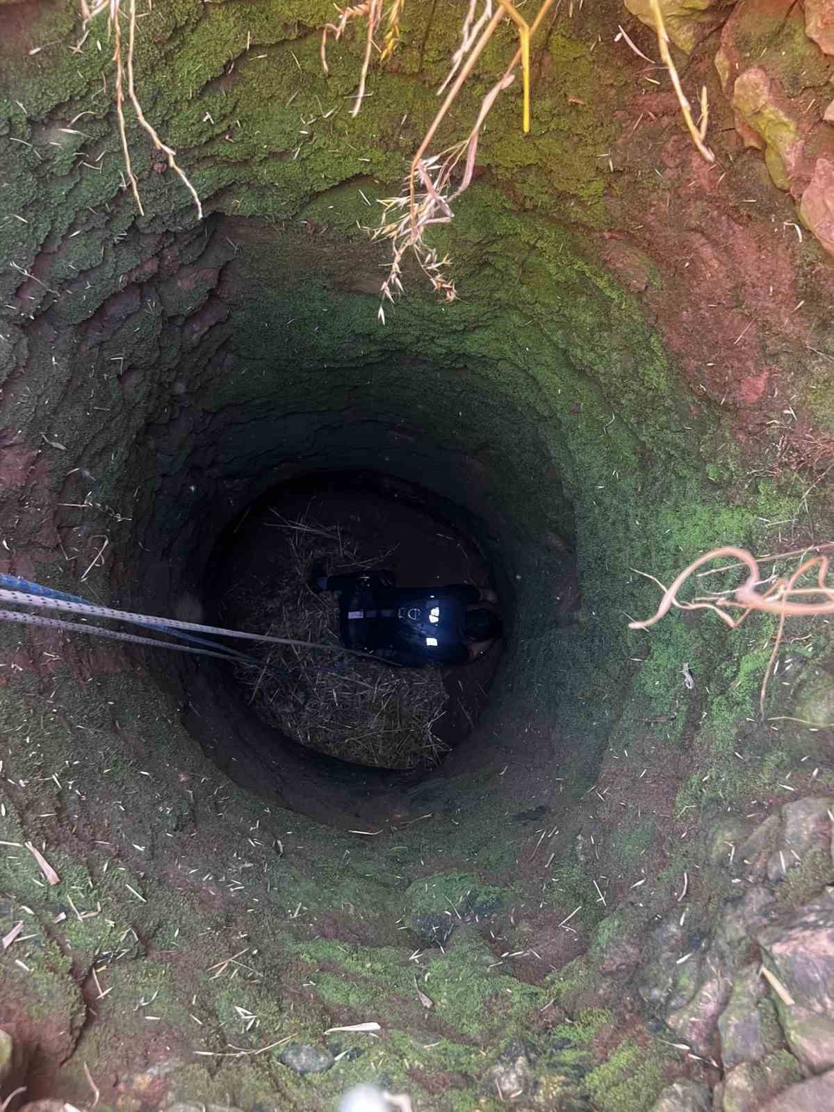 Kuyuya d&uuml;şen koyunu itfaiye kurtardı
