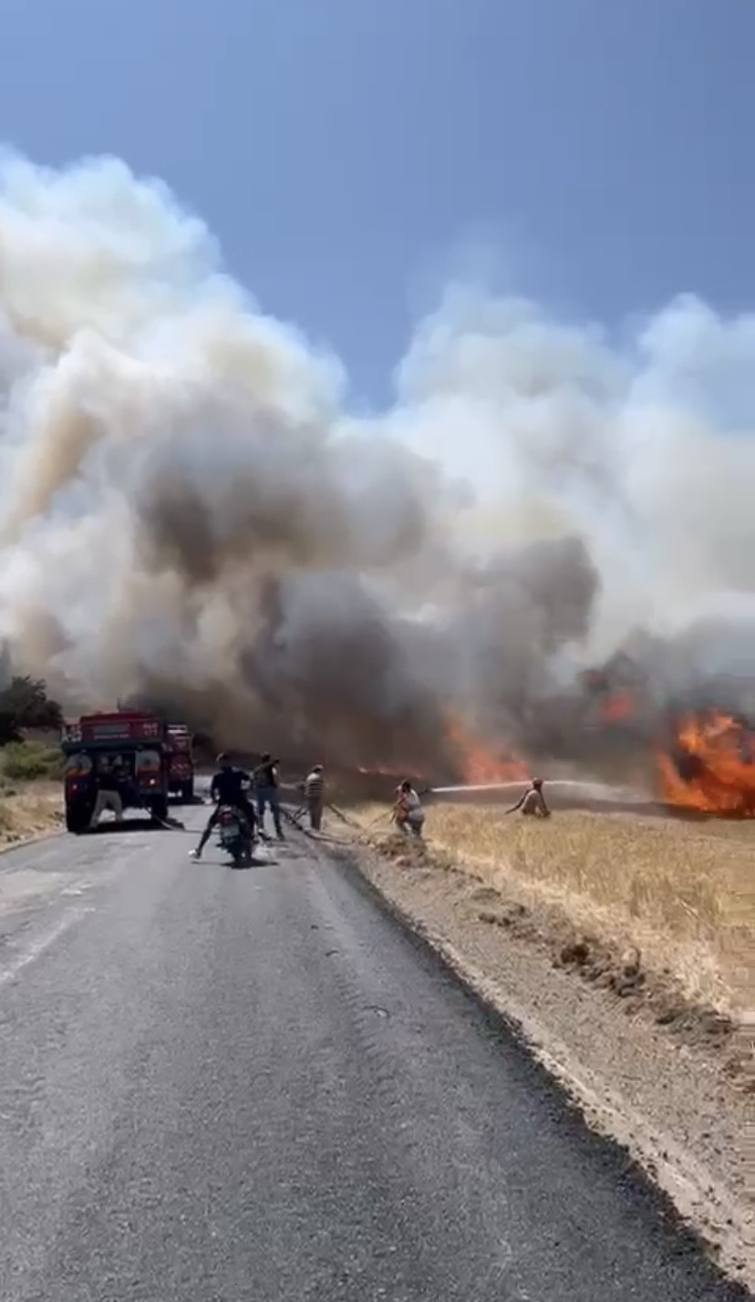 &Ccedil;anakkale&rsquo;de tarım arazisinde yangın &ccedil;ıktı
