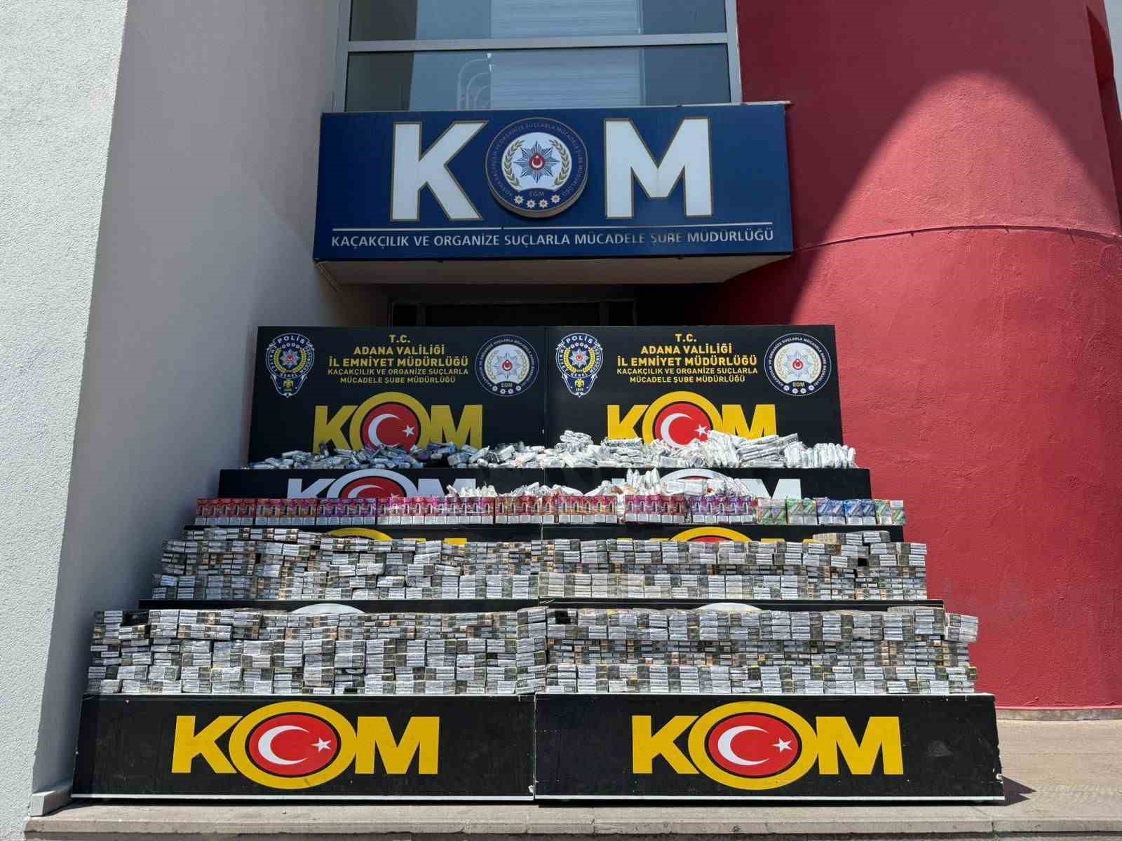 Adana&rsquo;da 1 milyon liralık ka&ccedil;ak sigara operasyonu: 2 tutuklama
