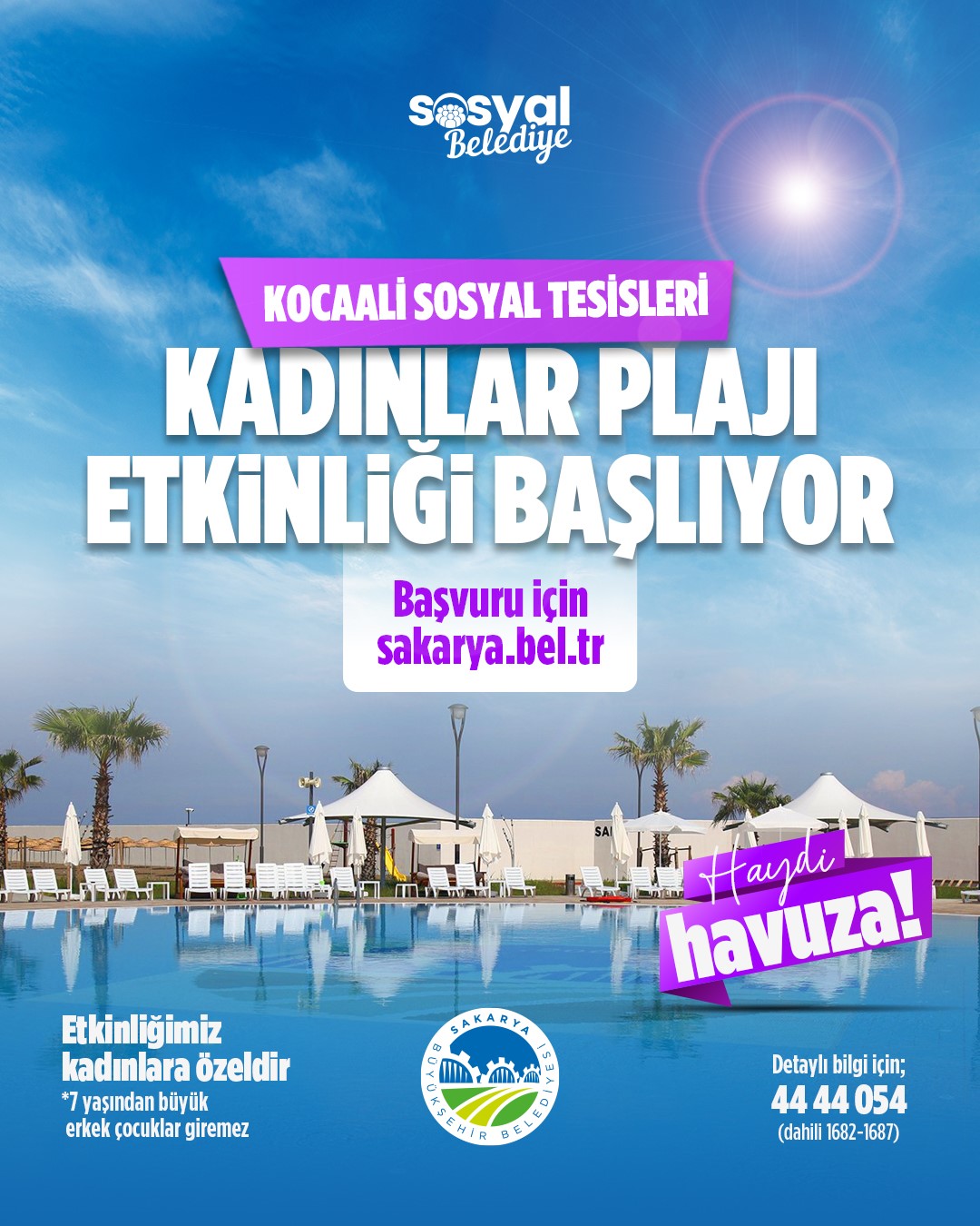 Sakarya Büyükşehir’den kadınlara sezon boyu ücretsiz tatil müjdesi
