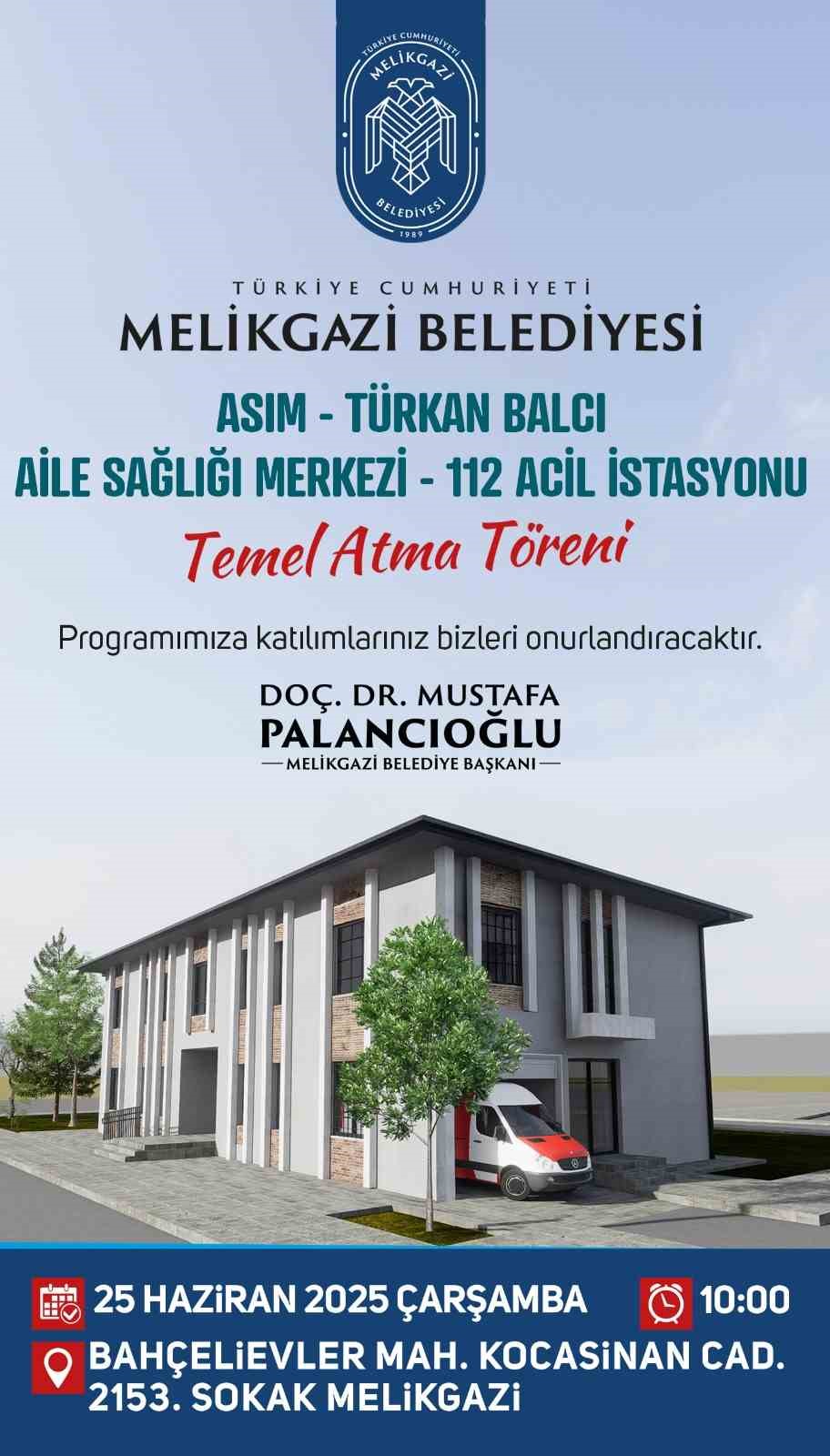 Melikgazi&rsquo;de bir sağlık yatırımının daha temeli atılacak

