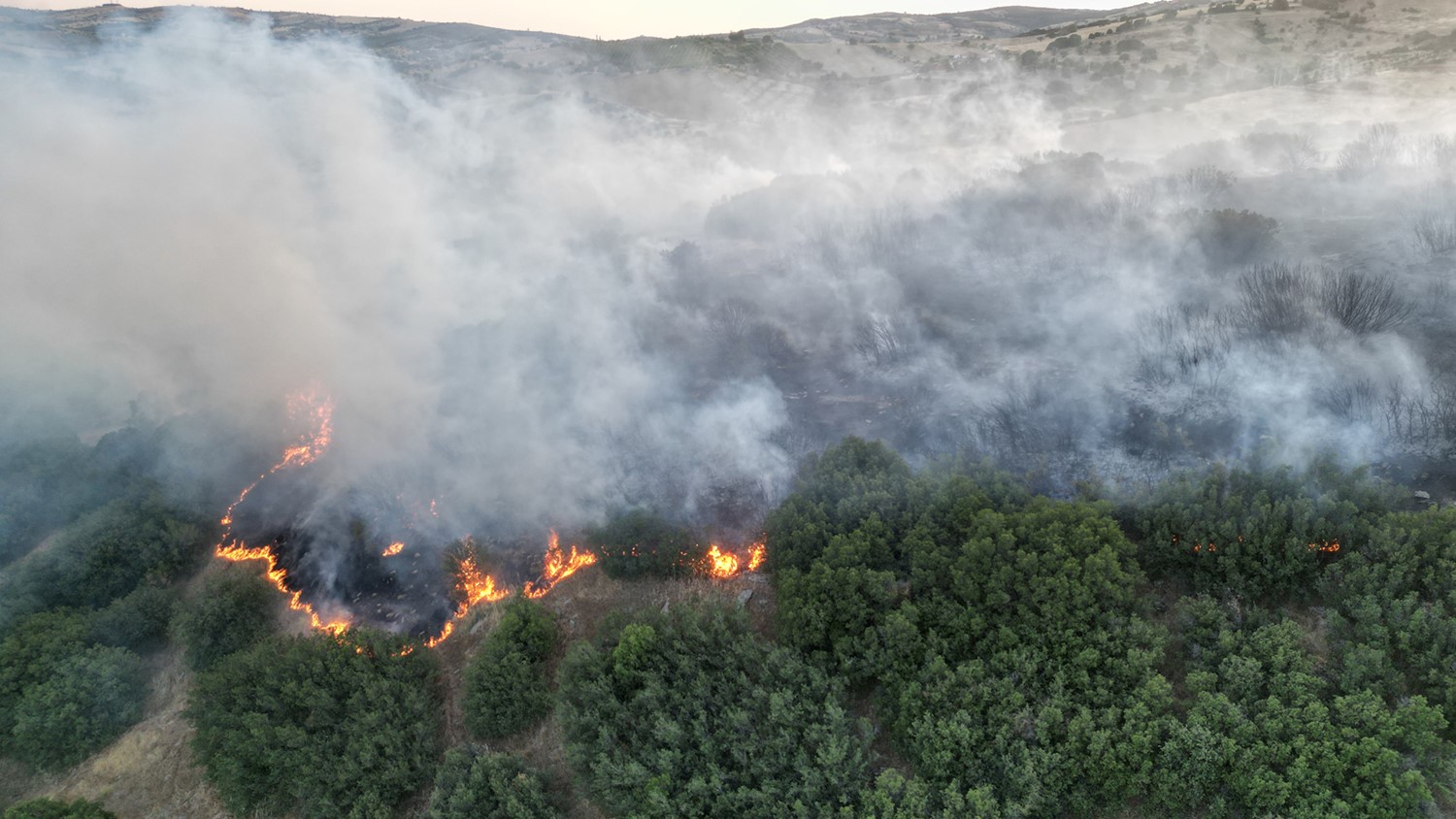 Kula&rsquo;da makilik alanda &ccedil;ıkan yangın kontrol altına alındı
