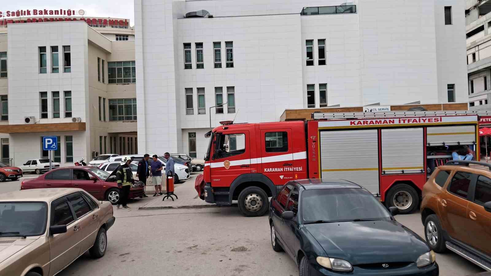 Karaman’da araç yanıyor ihbarı ekipleri harekete geçirdi