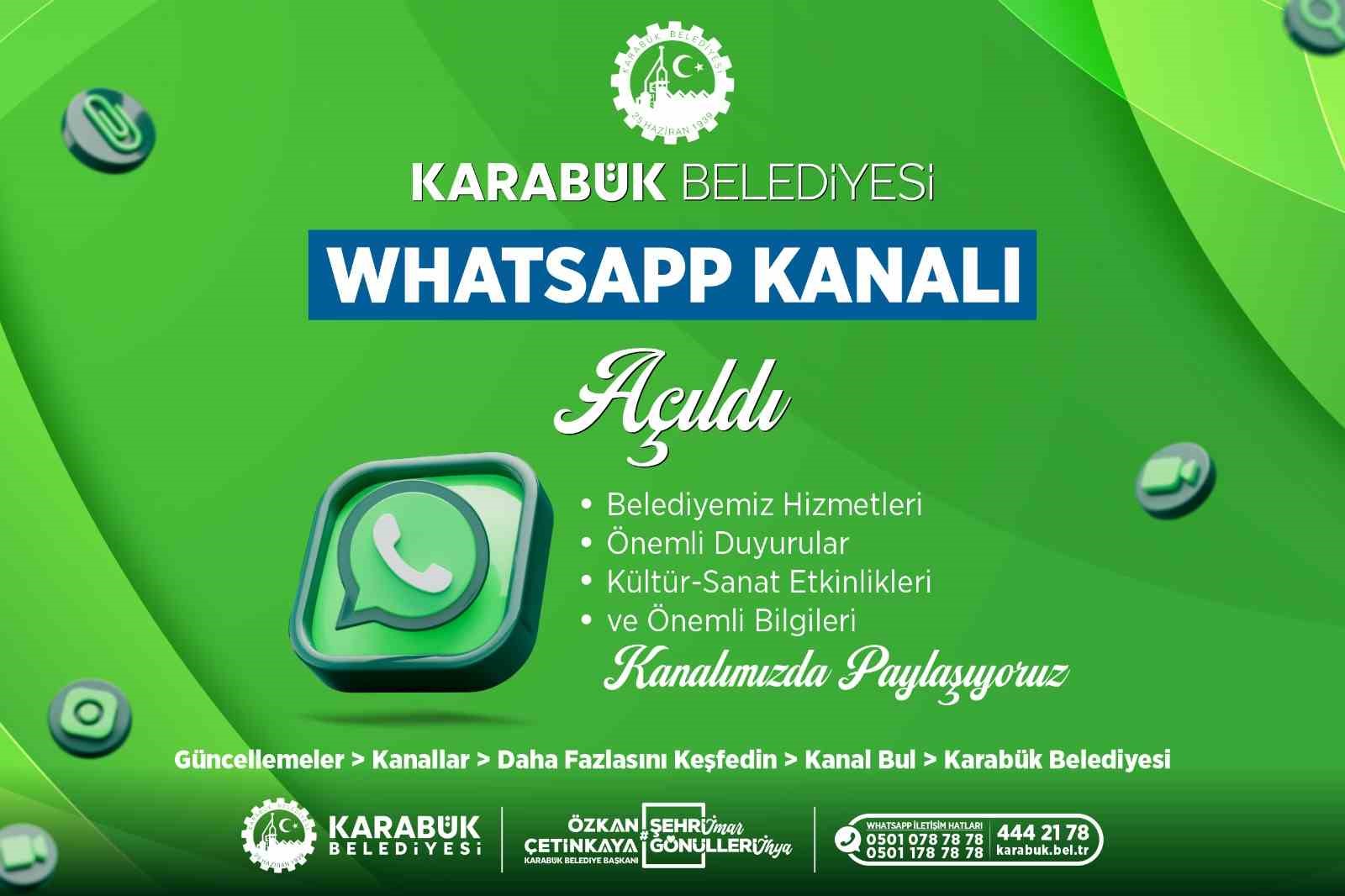 Karabük Belediyesi WhatsApp kanalı açıldı