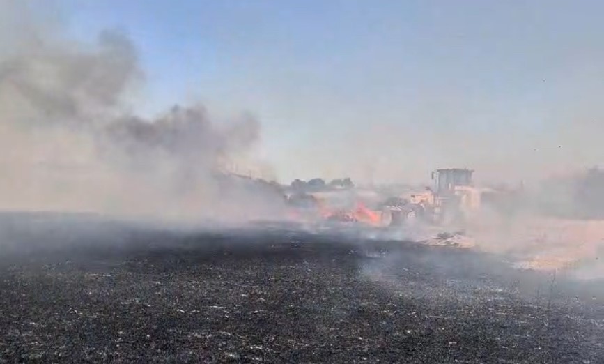 Buğday tarlasında yangın