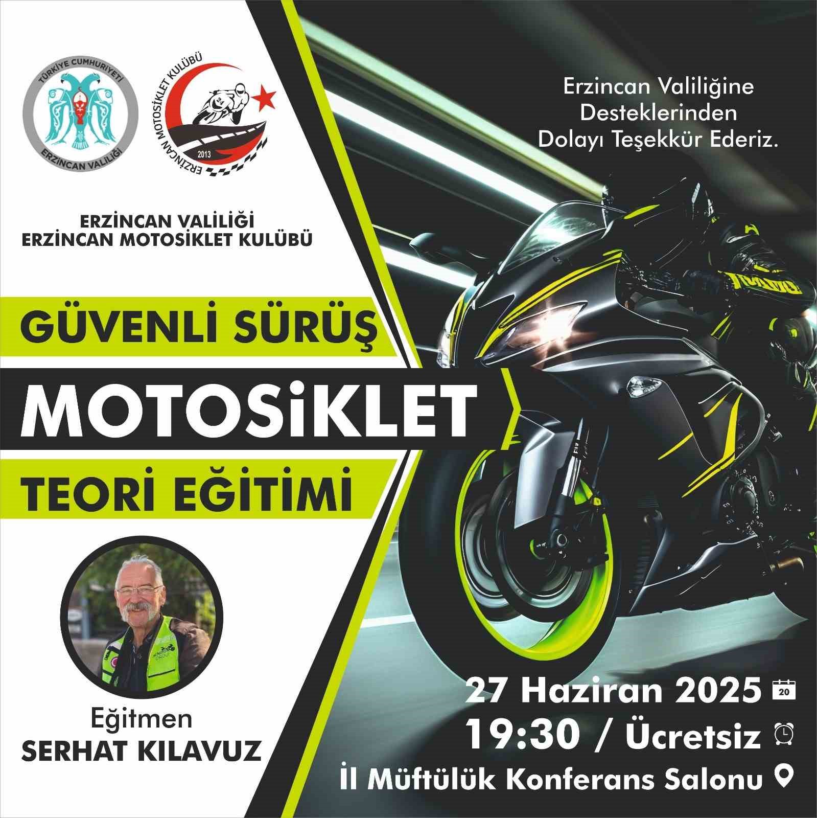 Erzincan’da "Güvenli Sürüş Motosiklet Teori Eğitimi" düzenleniyor