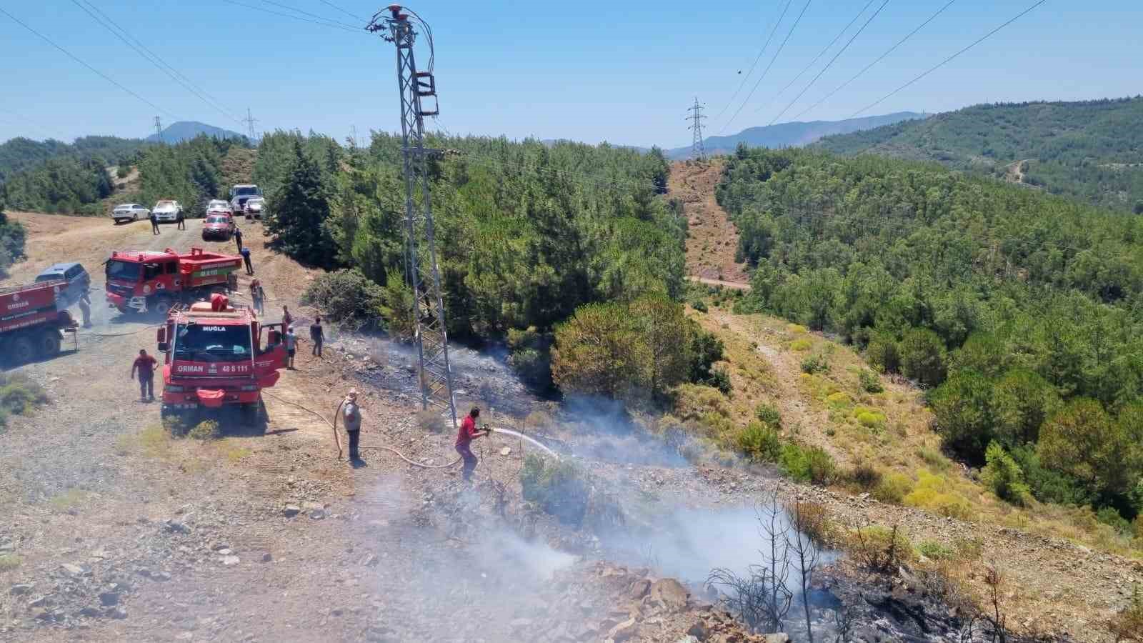 Marmaris’teki orman yangını büyümeden söndürüldü