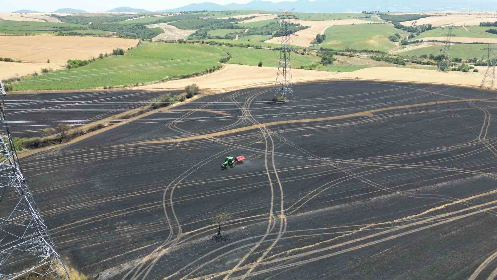 Tekirdağ’da buğday tarlasında çıkan yangında 250 dönüm kül oldu