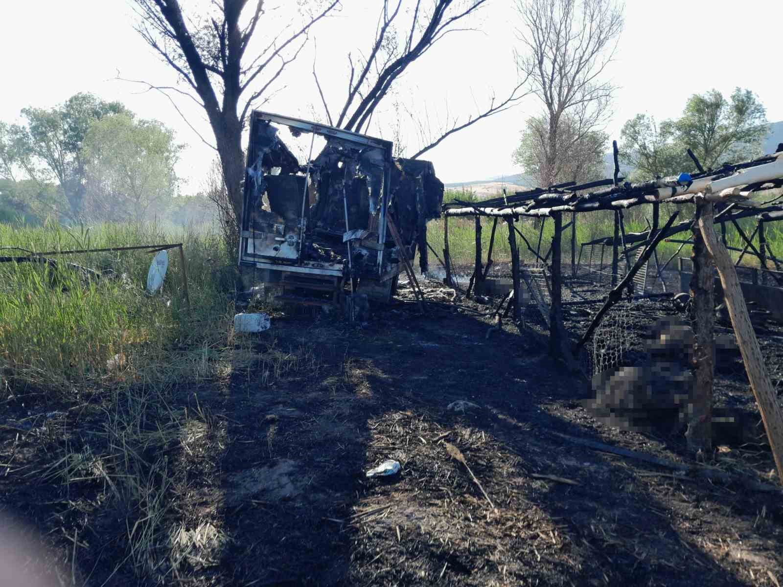 Senirkent&rsquo;te besihanede &ccedil;ıkan yangında &ccedil;ok sayıda koyun telef oldu
