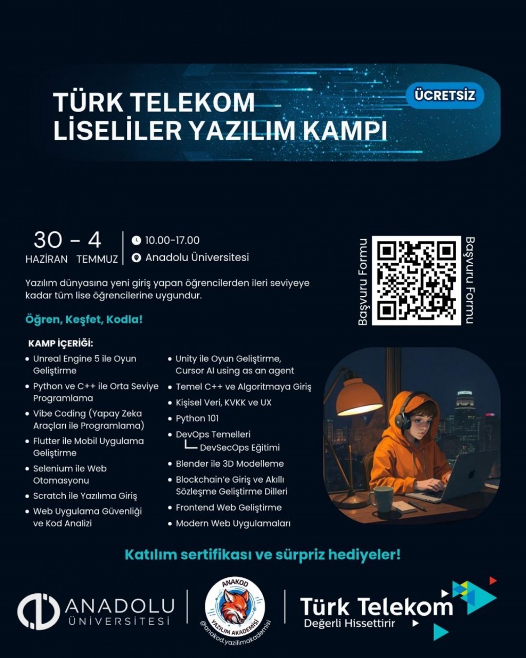 Anadolu &Uuml;niversitesi&rsquo;nden &ouml;ğrencilere &uuml;cretsiz yazılım kampı
