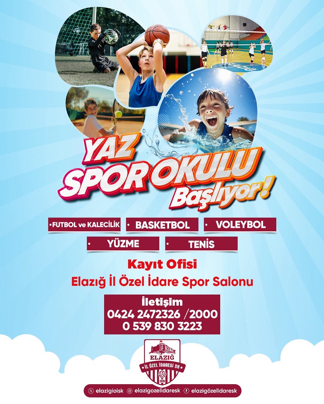 Elazığ İl Özel İdare Yaz Spor Okulları kayıtları başladı