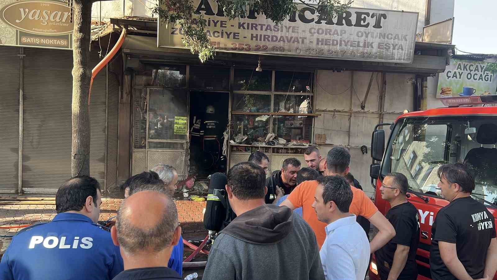 Konya’da iş yerindeki yangın korkuttu