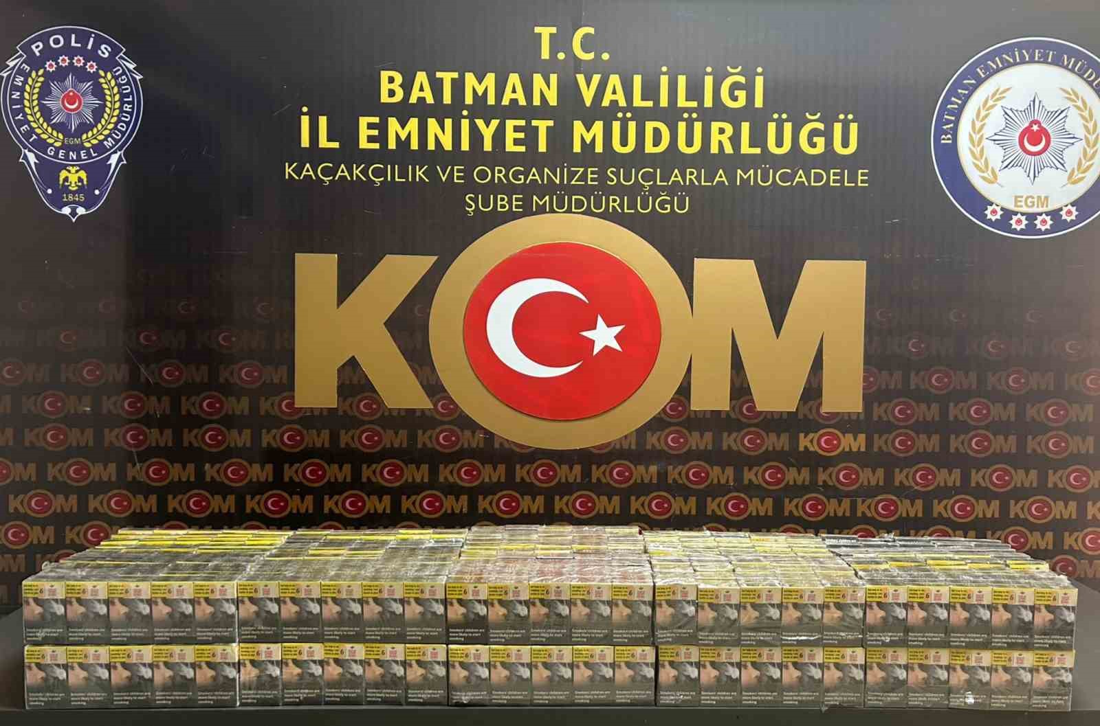 Batman’da bir otomobilde bin 300 paket kaçak sigara ele geçirildi