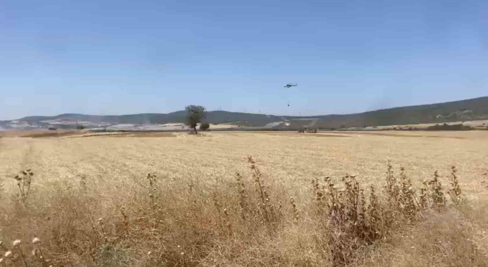 Çanakkale’de tarım arazisinde çıkan yangın kontrol altına alındı