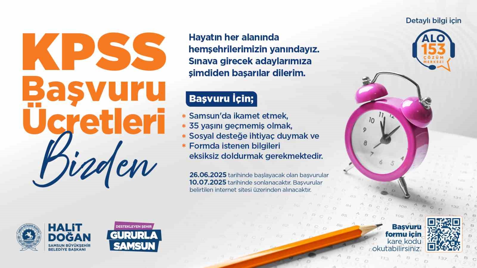 Samsun Büyükşehir’den gençlere KPSS ücreti desteği