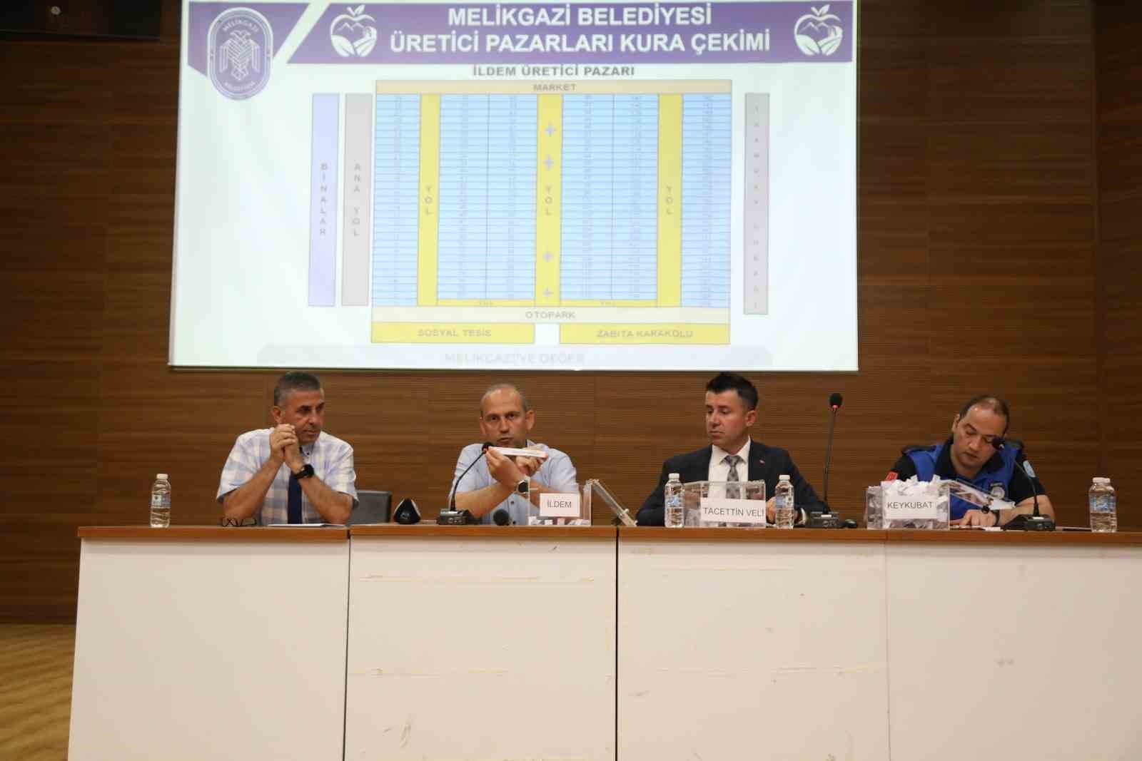 Melikgazi K&ouml;y Pazarı&rsquo;nda yer alacak esnafın yerleri kura ile belirlendi

