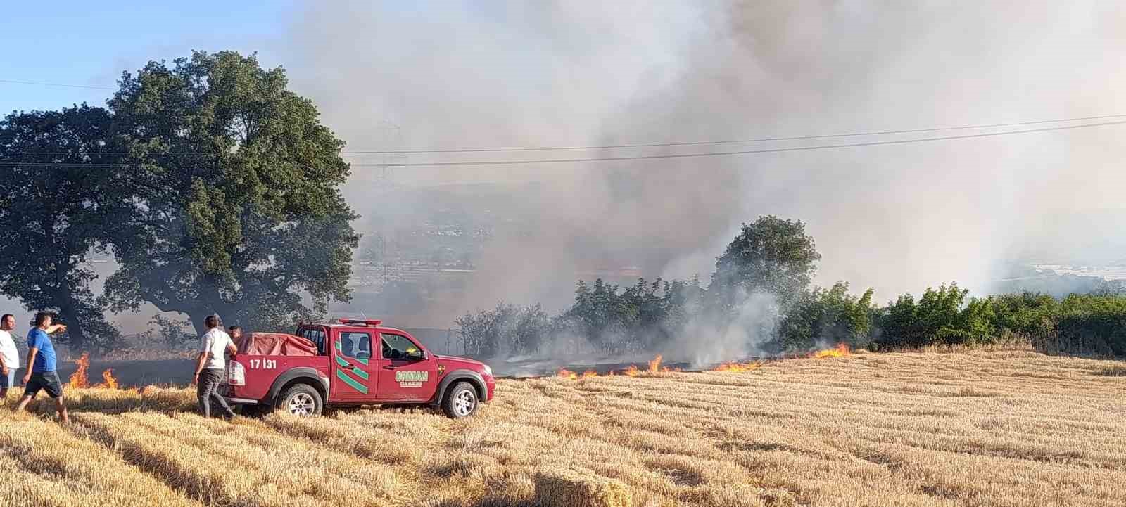 Çan’da anız yangını söndürüldü