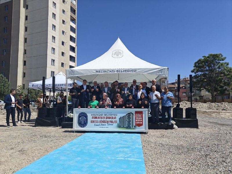 Melikgazi’de 72 daire ve 13 dükkanın temeli atıldı