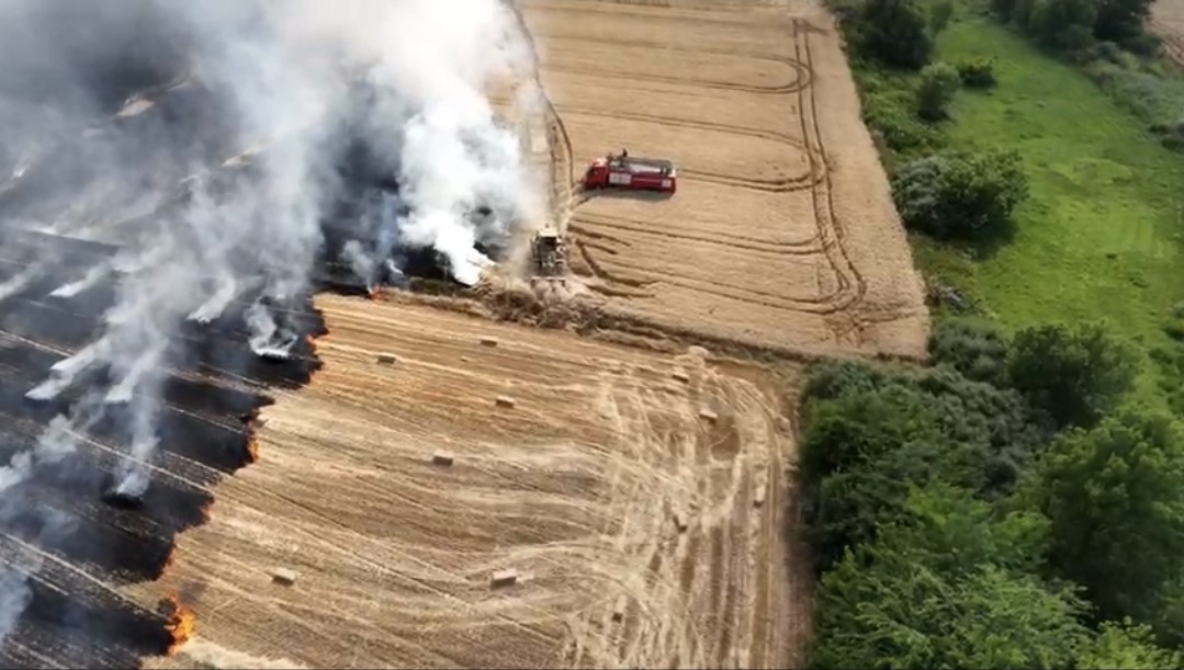 Babaeski’de anızda başlayan yangın ekili arazilere sıçradı