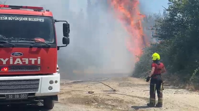 40 dereceyi aşan sıcaklık ve rüzgarın etkisiyle yangın kısa sürede büyüdü