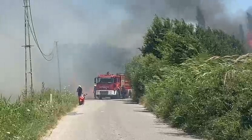 40 dereceyi aşan sıcaklık ve r&uuml;zgarın etkisiyle yangın kısa s&uuml;rede b&uuml;y&uuml;d&uuml;
