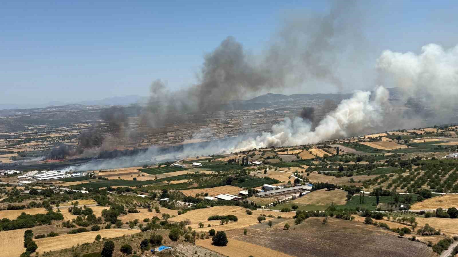 Balıkesir Pamukçu’da arazi yangını