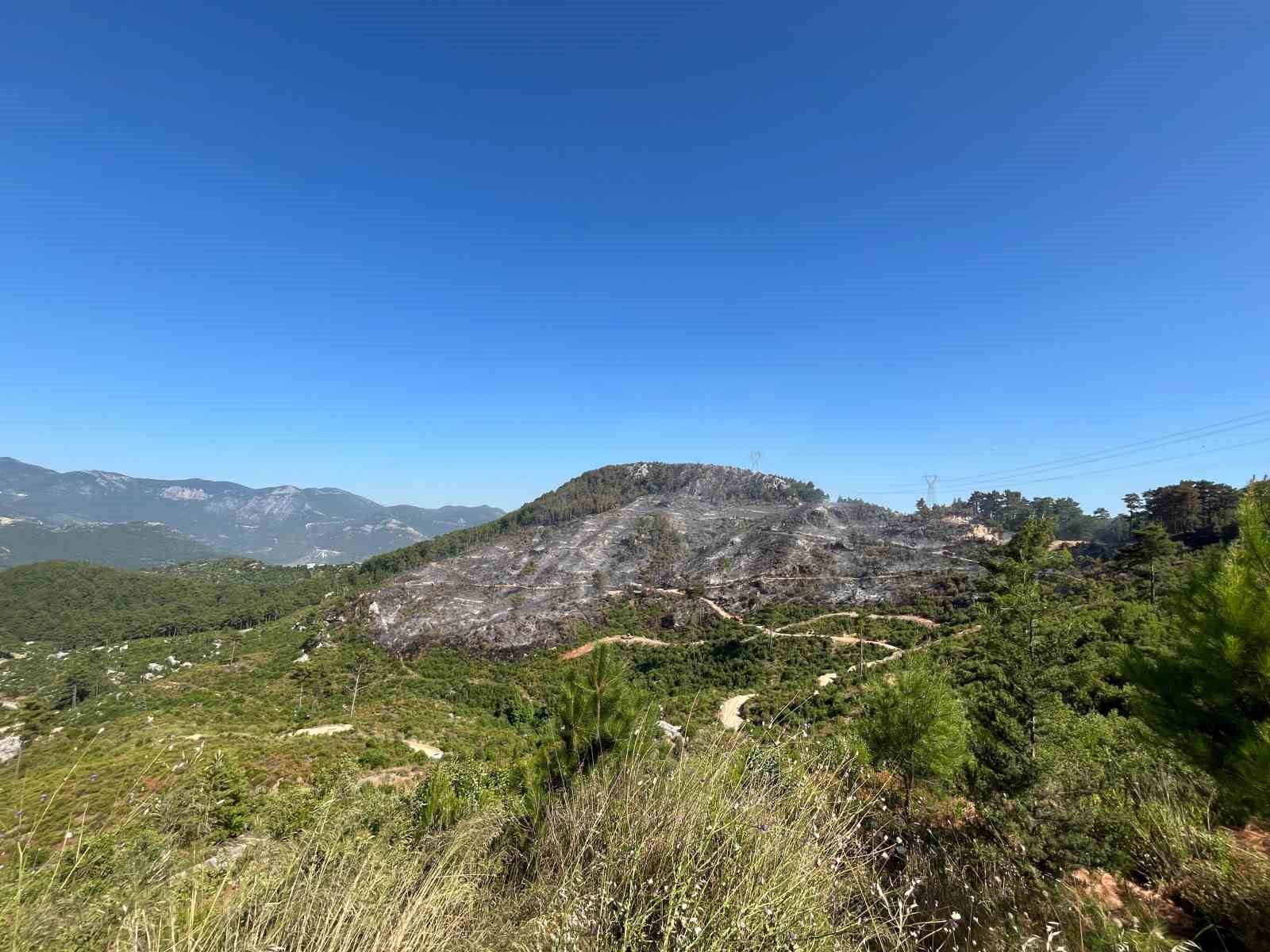 Alanya Kızılalan’da çıkan yangın yaklaşık 10 saat sonra kontrol altına alındı