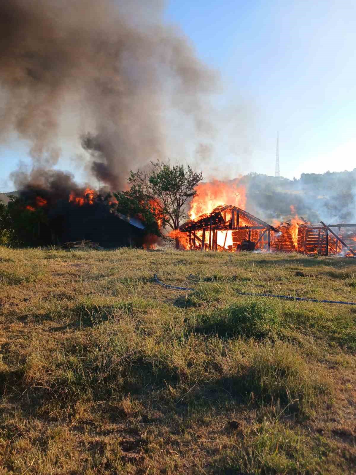 Kastamonu’da 3 samanlık ile odunluk ve garaj yandı
