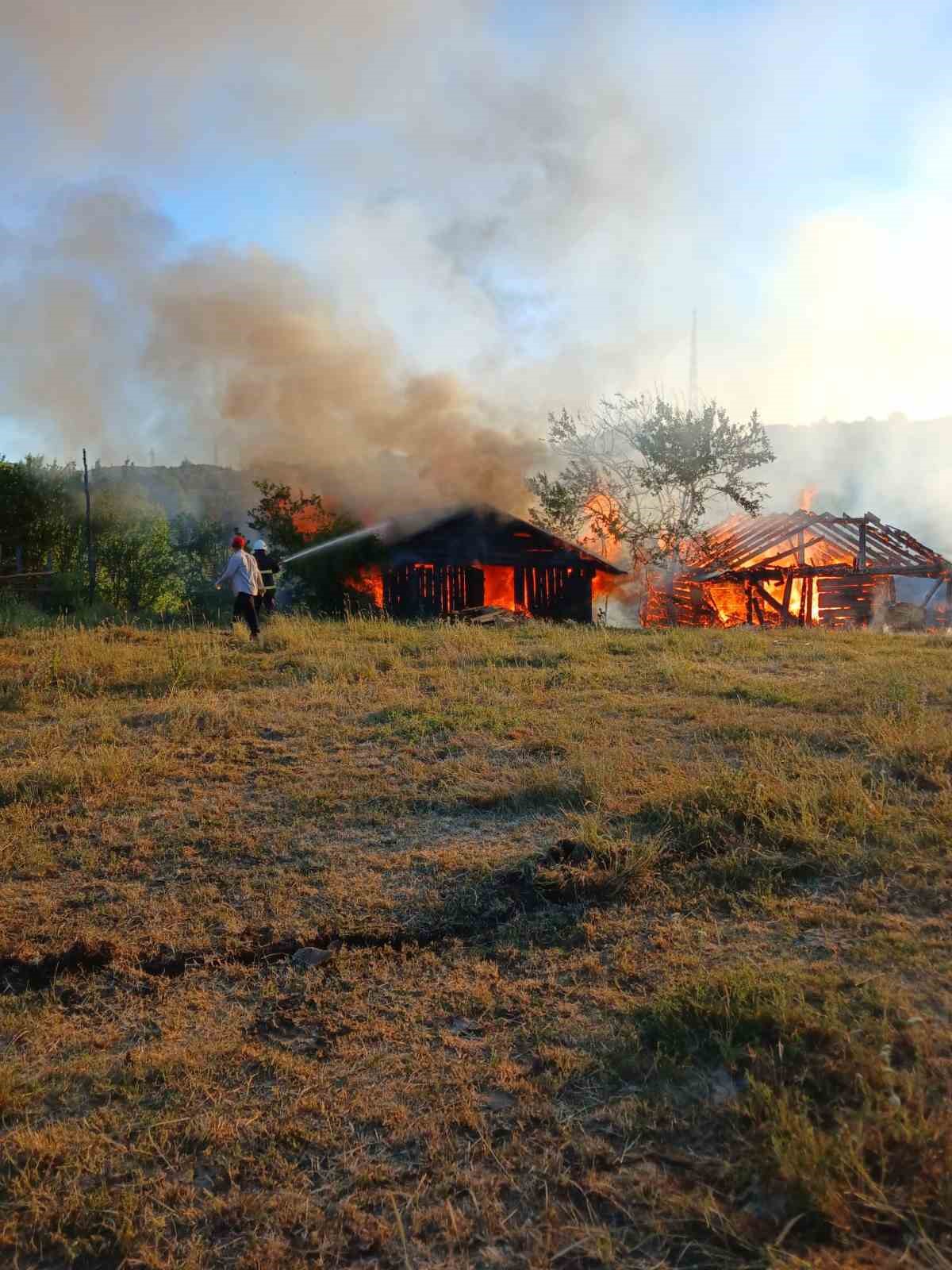 Kastamonu&rsquo;da 3 samanlık ile odunluk ve garaj yandı
