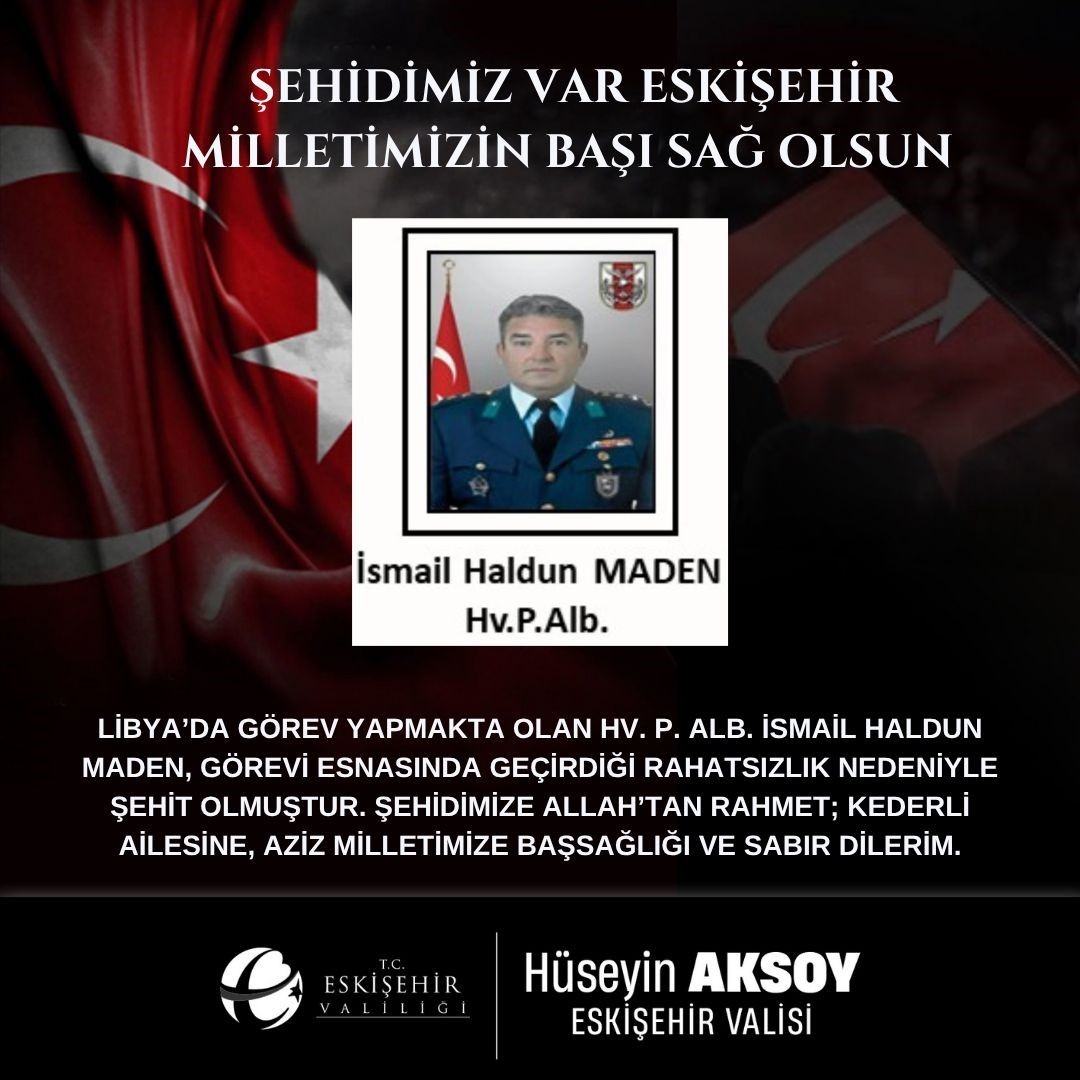 Vali Aksoy’dan şehit için taziye mesajı