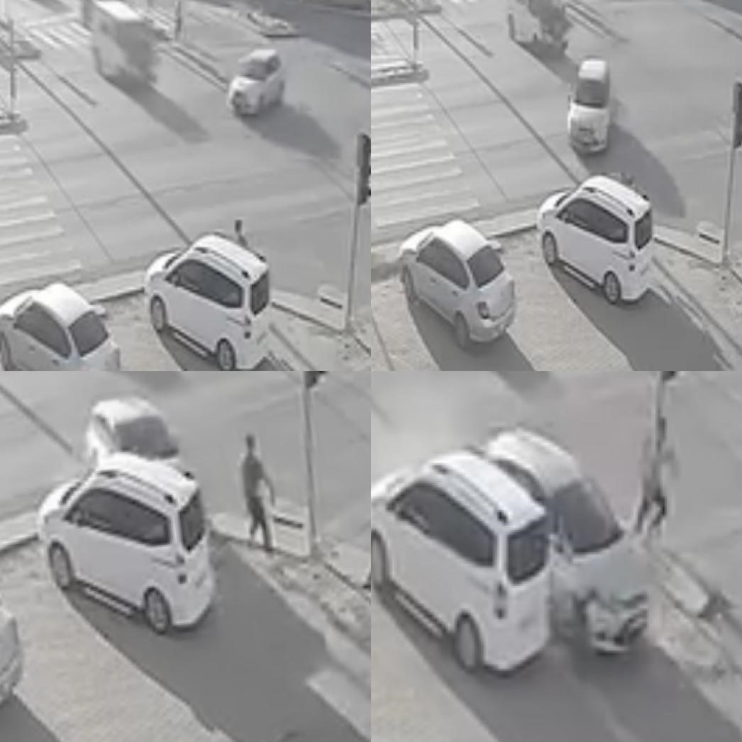 İki  ayrı kazada saniselerle &ouml;l&uuml;mden kurtuluş: O anlar kamerada
