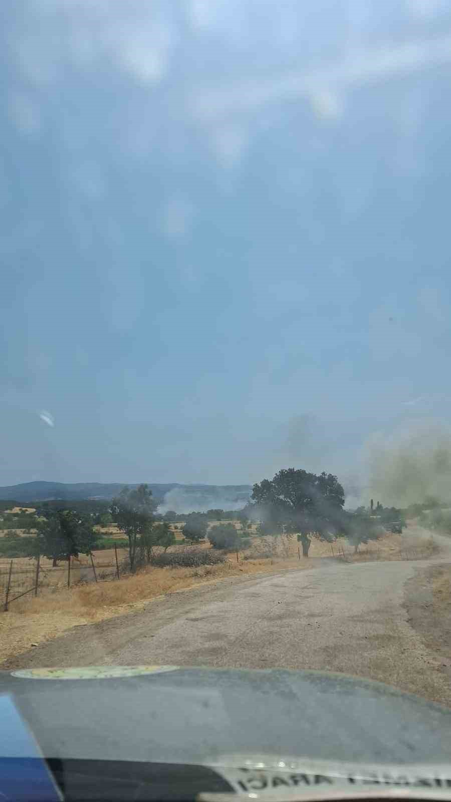 Ezine&rsquo;de tarım arazisinde &ccedil;ıkan yangın kontrol altına alındı
