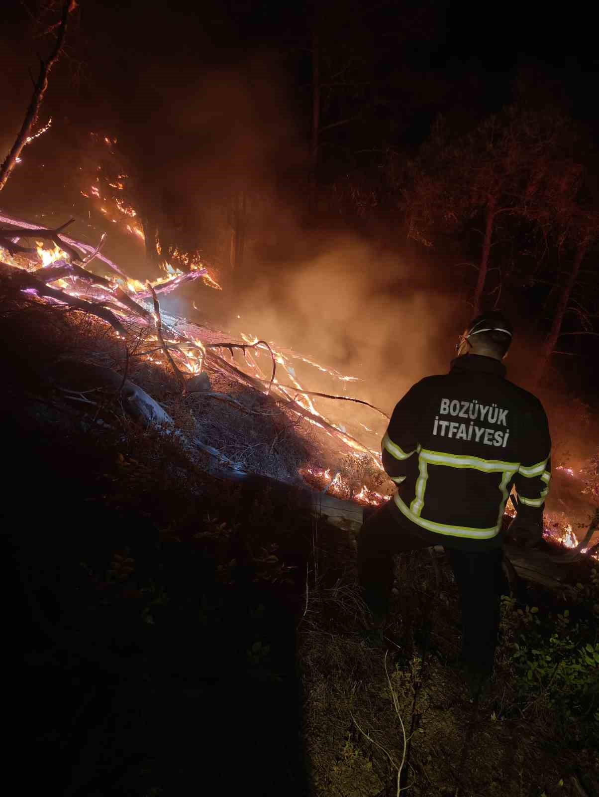 Boz&uuml;y&uuml;k&rsquo;ten yangın b&ouml;lgesine yardım eli
