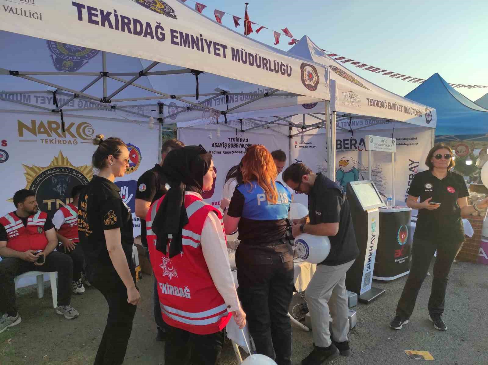 Tekirdağ Emniyeti şenlik alanında KADES, NARVAS ve UYUMA projelerini tanıttı
